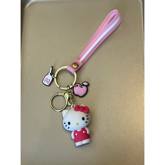 NEW Hello Kitty Figure WRISTBAND KEYCHAIN Key Clip Purse Fob Backpack Milk Charm - Picture 4 of 9
